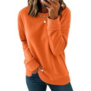 Women Crewneck Pullover Sweatshirt Casual Fall Fashion Color Block Loose Long Sl